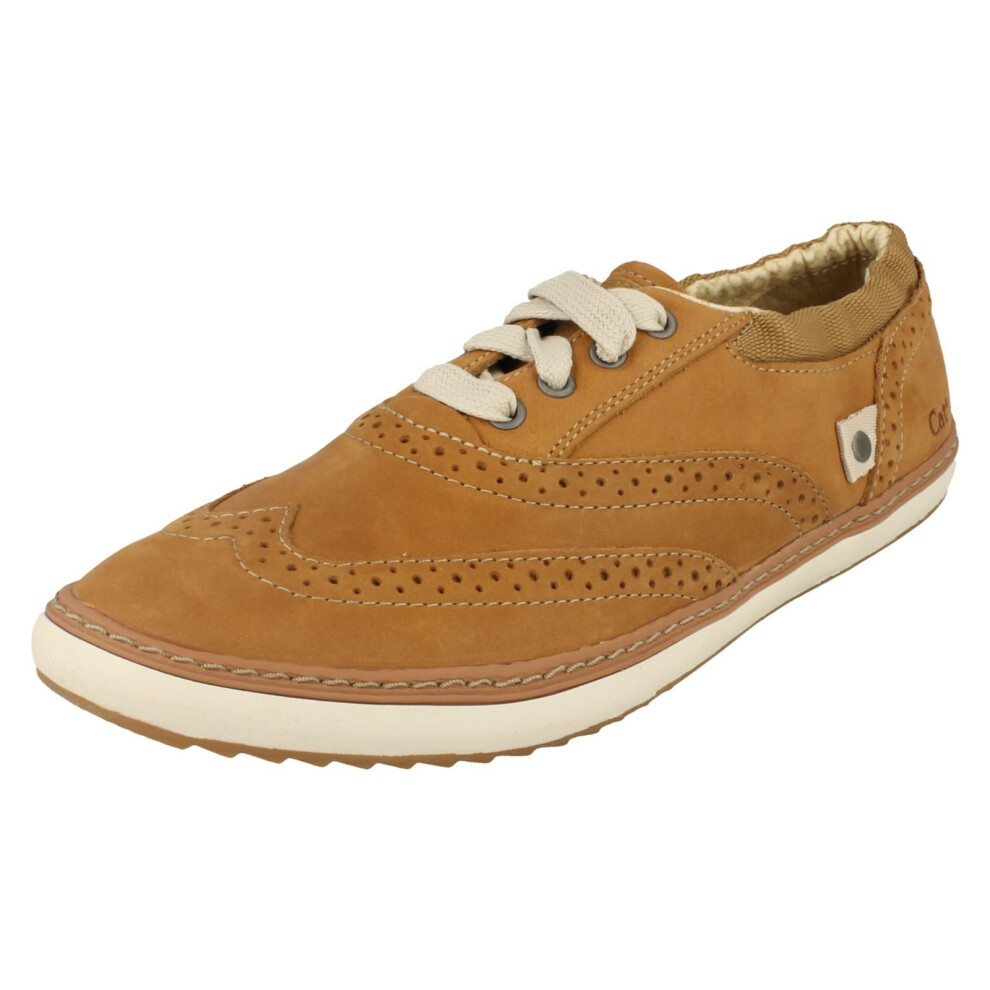 (UK 3, Cymbal (Beige)) Ladies Caterpillar Lace Up Brogues Time Bank