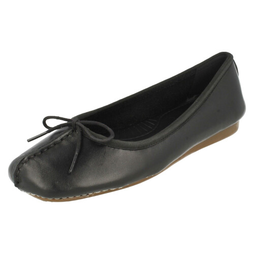 Clarks (UK 3, Black) Ladies Clarks Comfort Everyday Flats Freckle Ice - D Fit