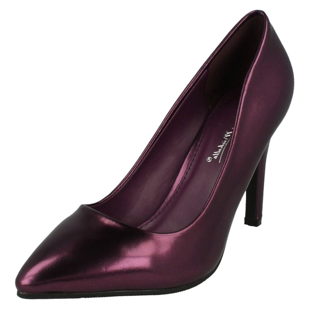 (UK 6, Purple) Ladies Anne Michelle Metallic Court Shoes