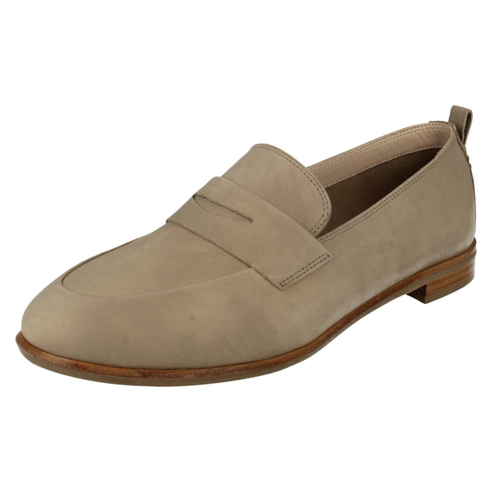 (UK 7, Sand (Beige)) Ladies Clarks Smart Slip On Loafers Alania Belle - D Fit