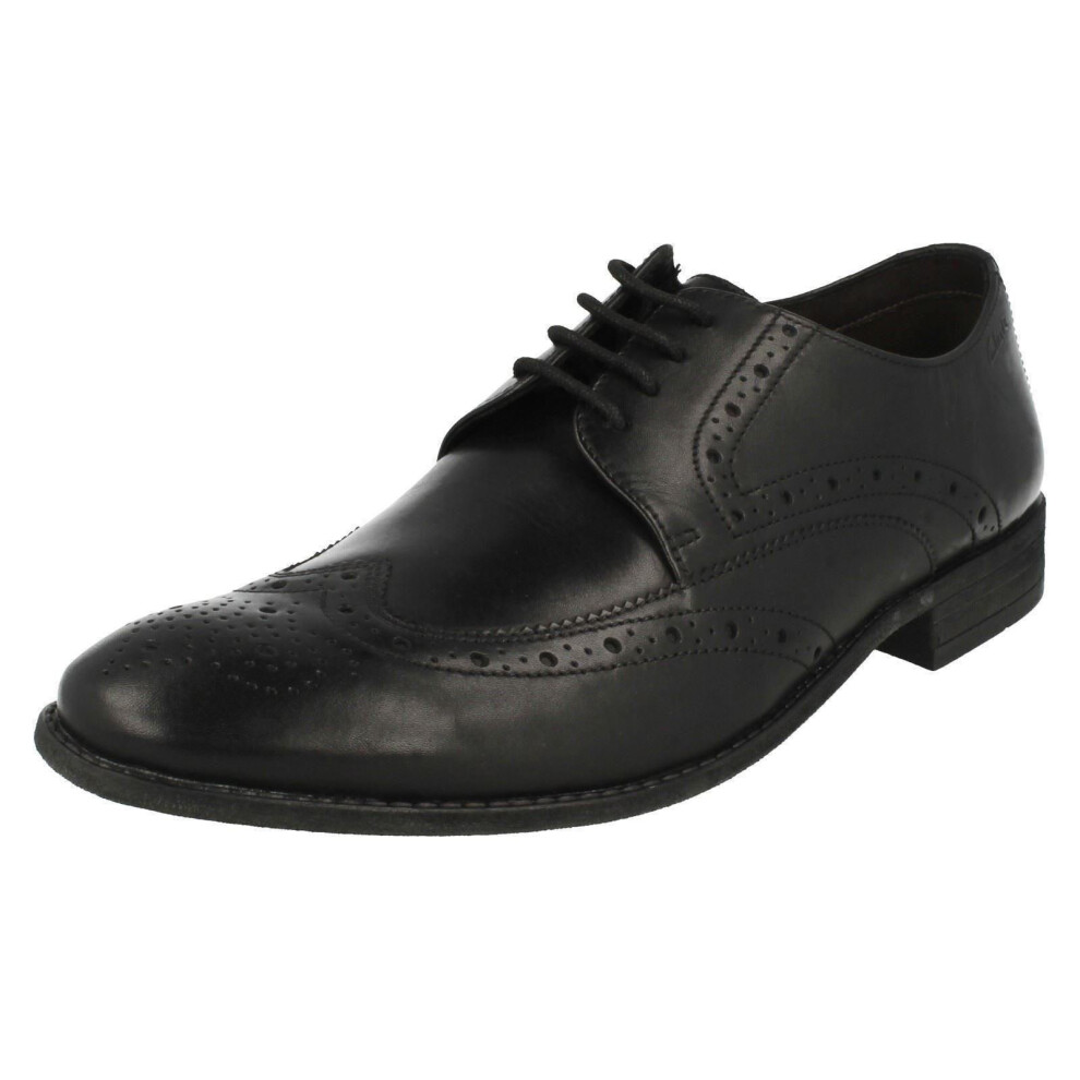 (UK 9, Black) Mens Clarks Smart Brogues Chart Limit - G Fit