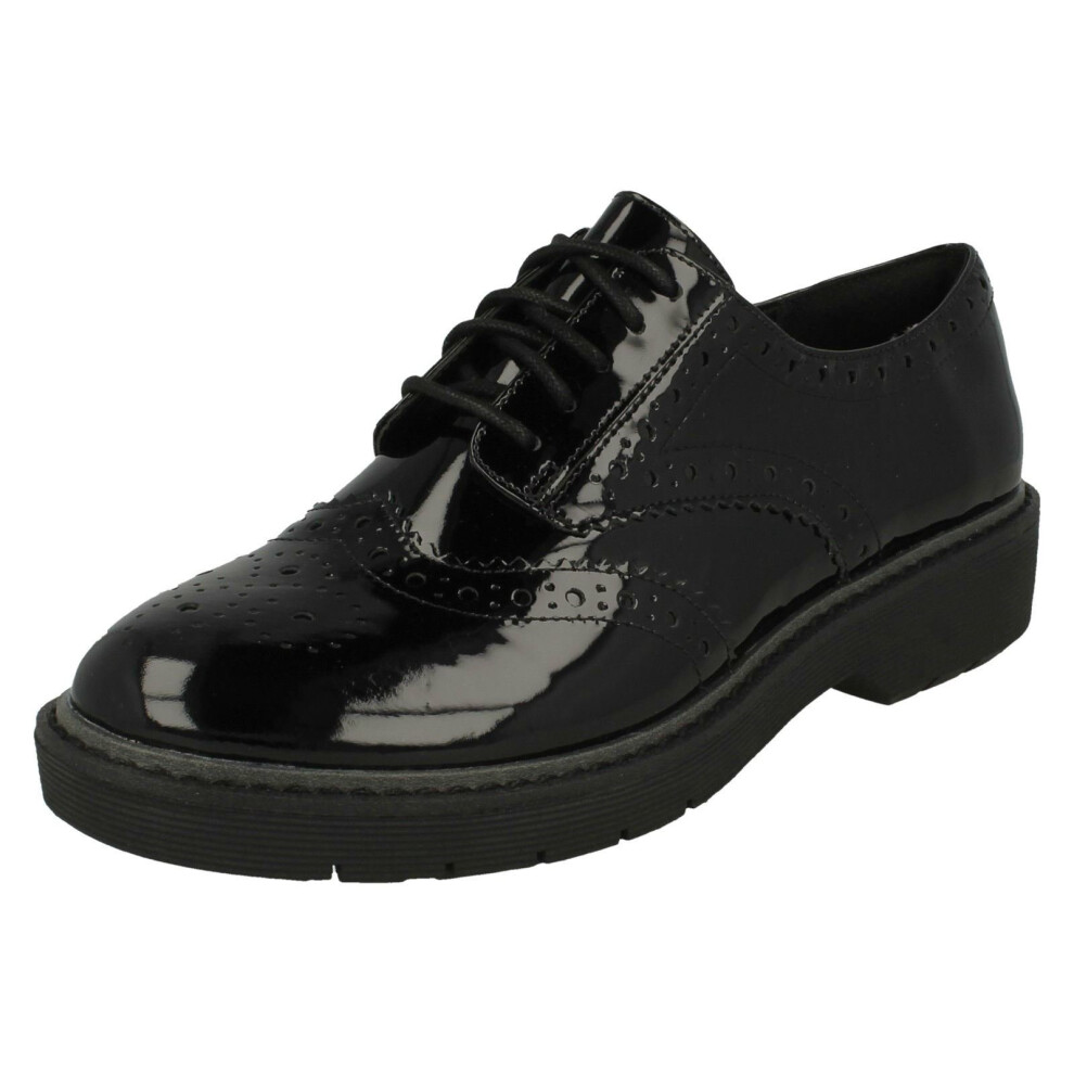 (UK 3, Black) Ladies Clarks Lace Up Casual Shoes Alexa Darcy - D Fit