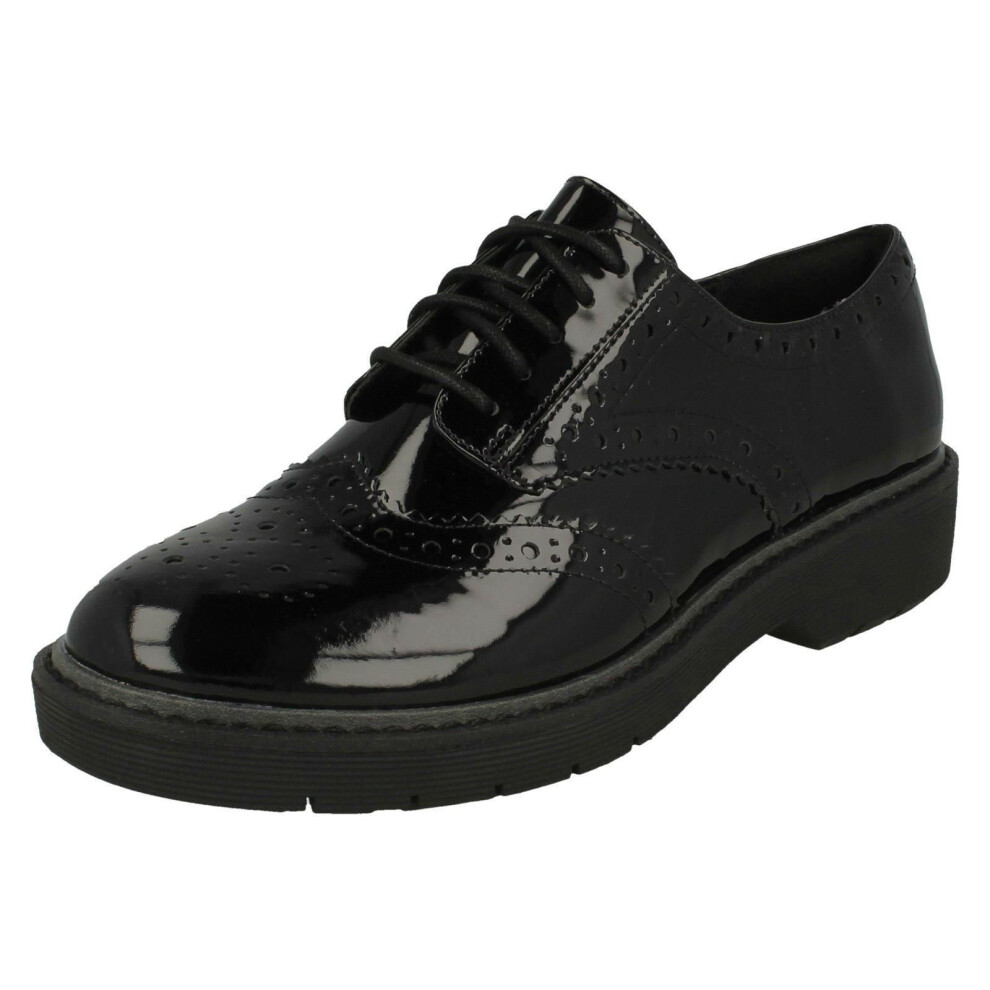 (UK 3.5, Black) Ladies Clarks Lace Up Casual Shoes Alexa Darcy - D Fit