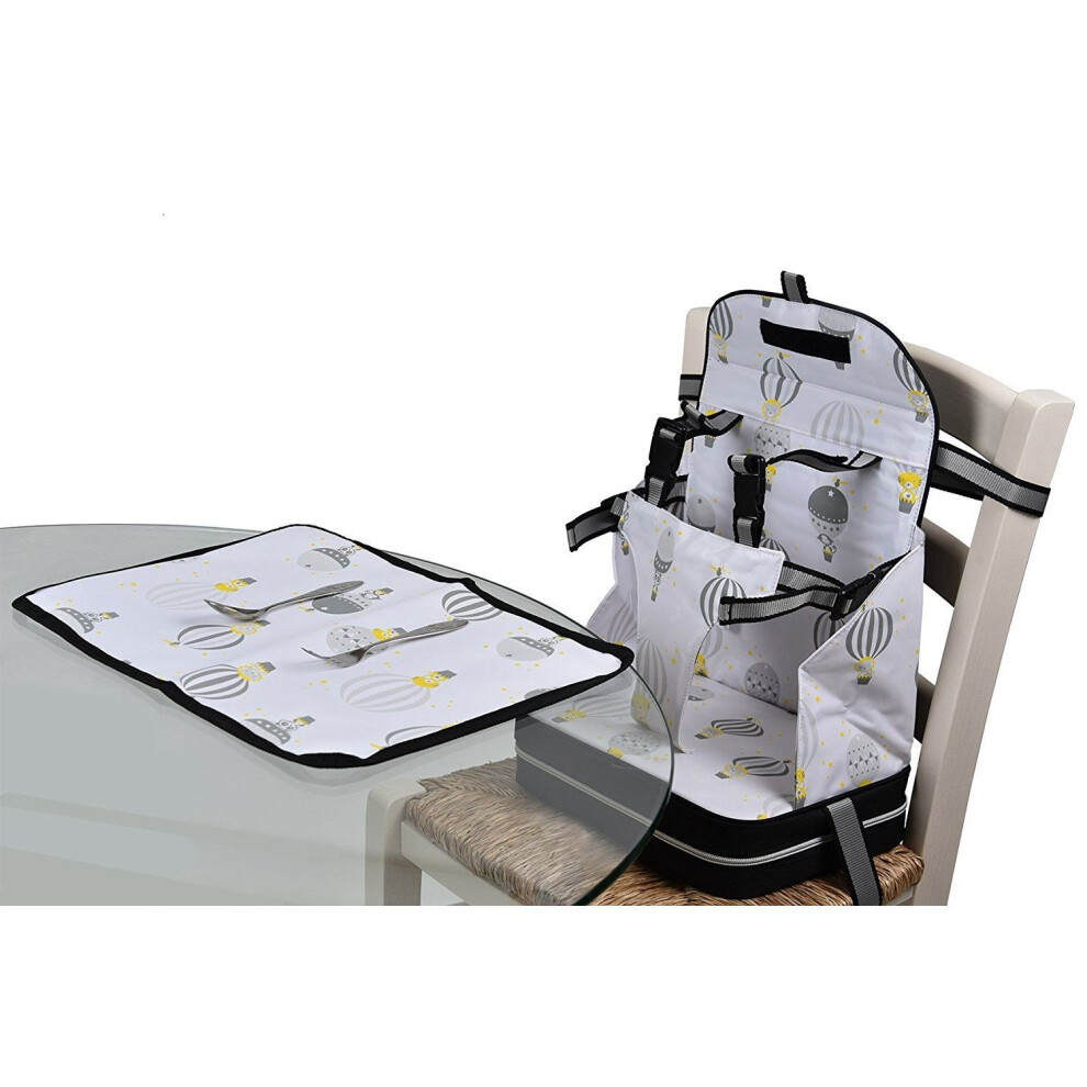 Polar Gear 5 Point Harness Booster Seat + Placemat Hot Air Balloon