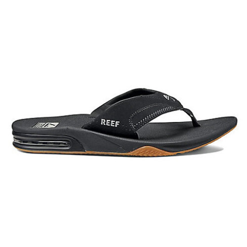 Reef (UK 9) Reef Fanning Flip Flops - Black / Silver 1
