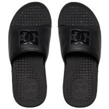 (UK 8) DC Bolsa Slider Flip Flops - Black / Black / Black