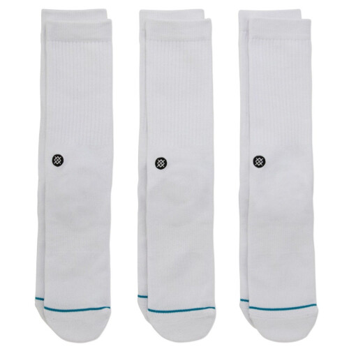 Stance Icon 3 Pack Socks - White-Large