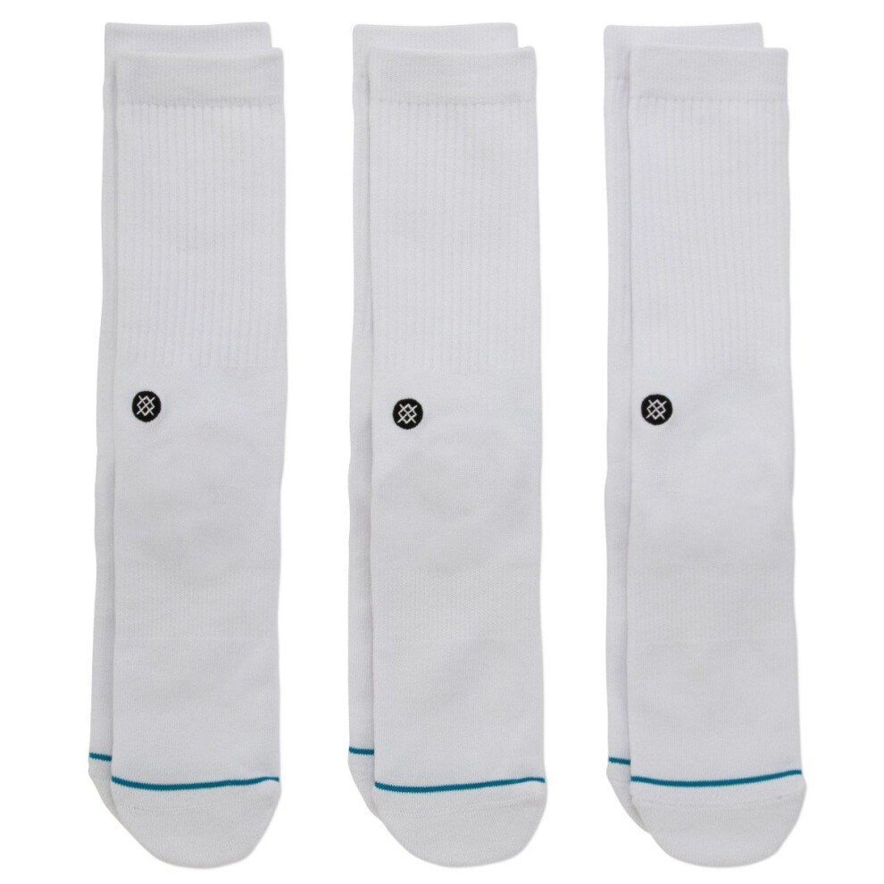 Stance Icon 3 Pack Socks - White-Large