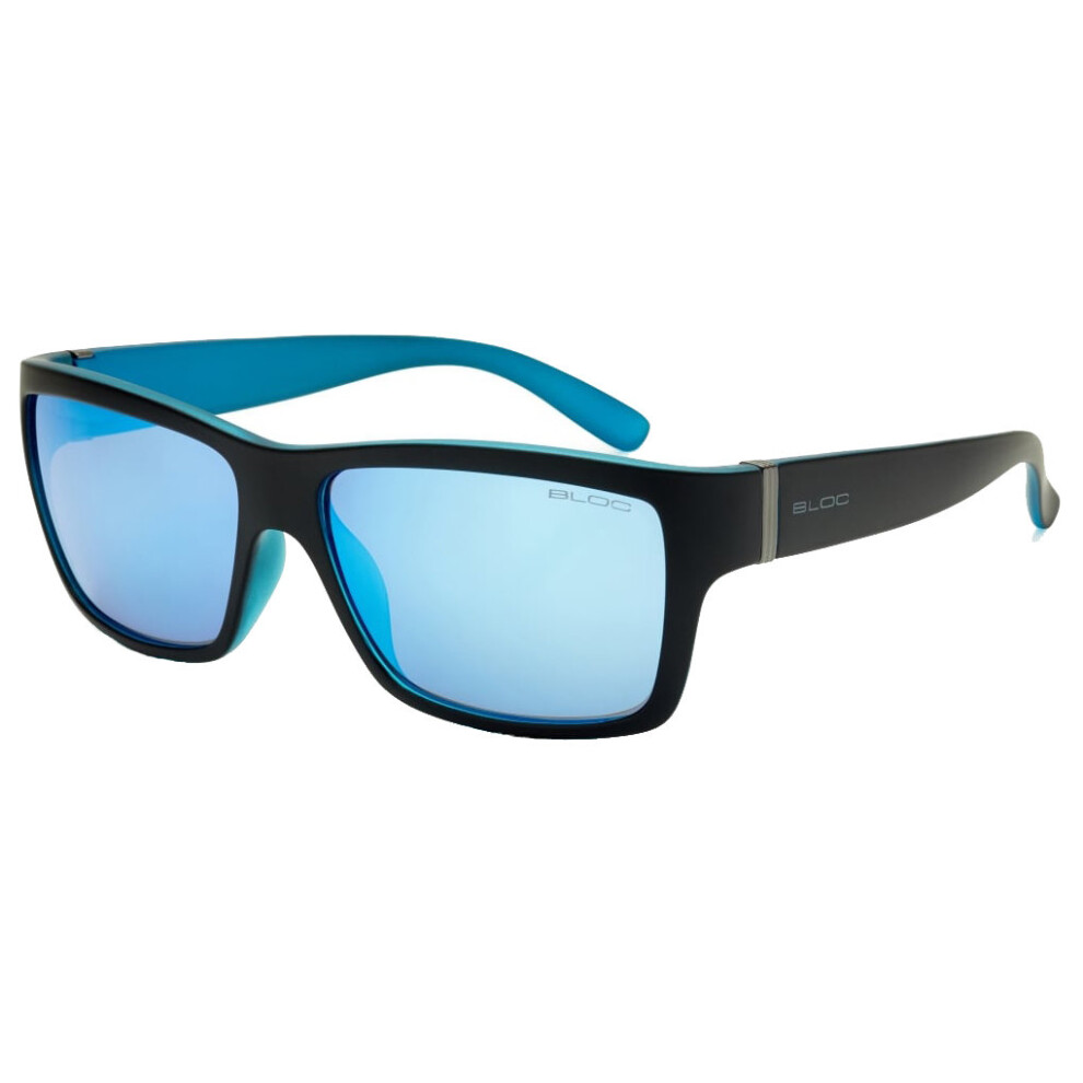 Bloc Eyewear Men's Blue Bloc Riser Sunglasses - Matt Black / / Mirror