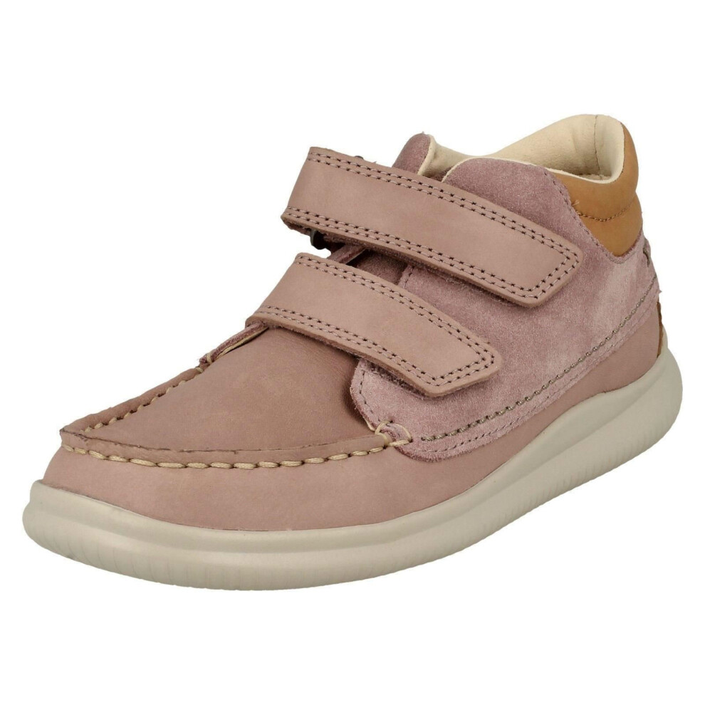 (UK 9 Child, Pink Combi (Pink)) Girls Clarks Casual Ankle Boots Cloud Tuktu - F Fit