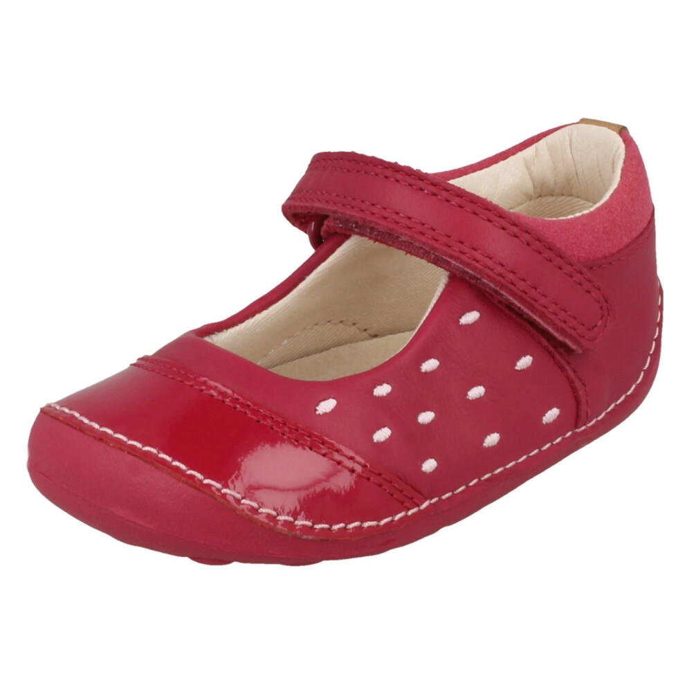 (UK 2 Infant, Pink) Girls Clarks Casual Flats Little Lou - G Fit