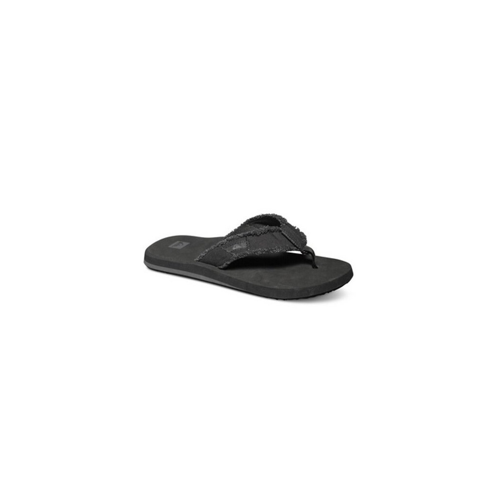(UK 7) Quiksilver Monkey Abyss Flip Flops - Black / Black / Brown
