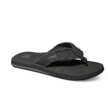 (UK 9) Quiksilver Monkey Abyss Flip Flops - Black / Black / Brown