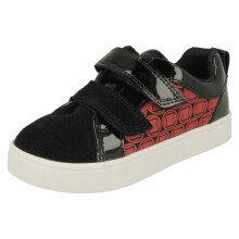 (UK 7 Infant, Black/Red (Black)) Boys Clarks Marvel Superhero Casual Shoes City Hero Lo - G Fit