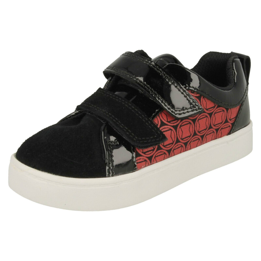 (UK 7 Infant, Black/Red (Black)) Boys Clarks Marvel Superhero Casual Shoes City Hero Lo - G Fit