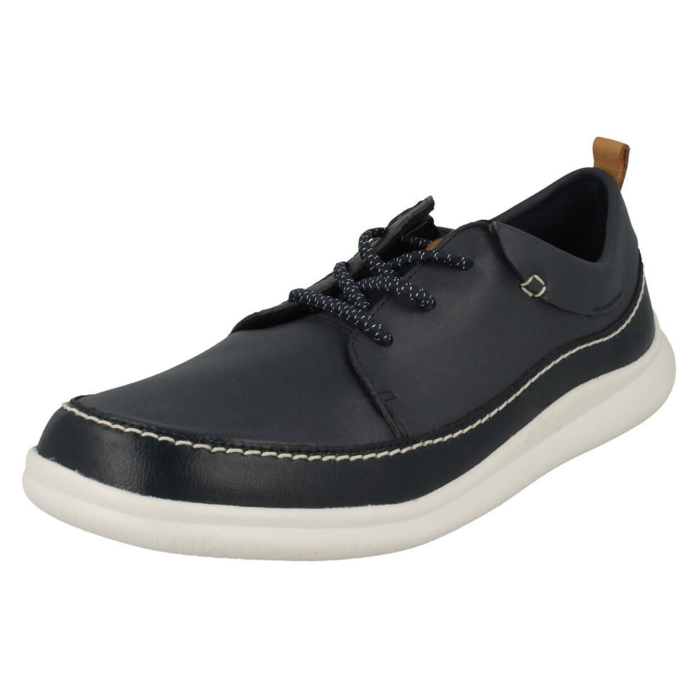 (UK 1.5, Navy (Blue)) Boys Clarks Elasticated Lace Detailed Shoes Cloud Blaze - F Fit