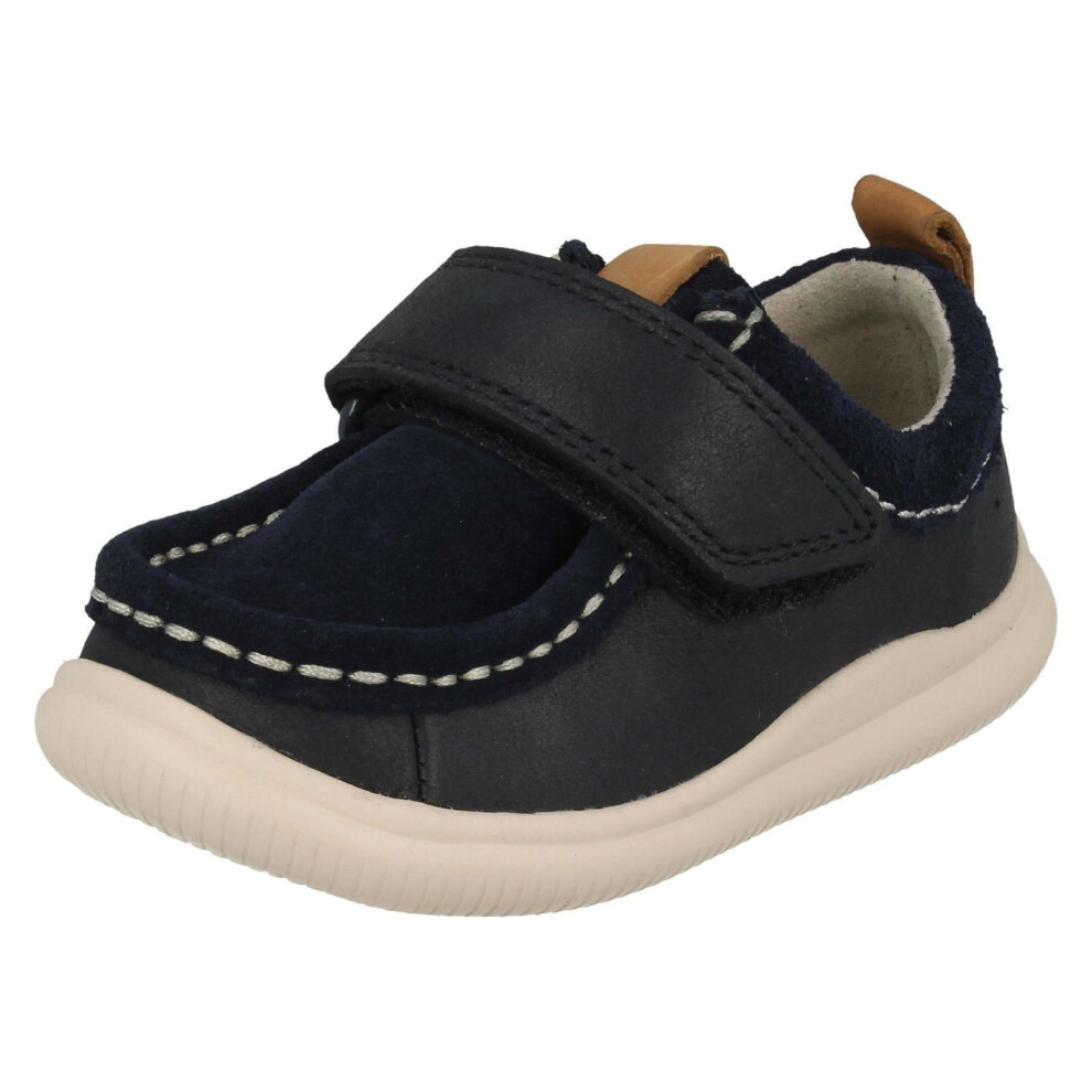 (UK 4 Infant, Navy (Blue)) Boys Clarks Casual Shoes Cloud Sea - F Fit