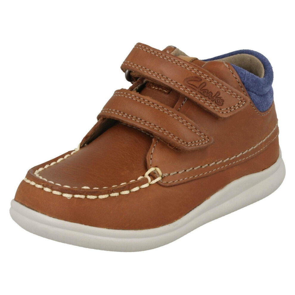 (UK 6.5 Infant, Tan (Brown)) Boys First Shoes By Clarks Ankle Boots Cloud Tuktu - F Fit