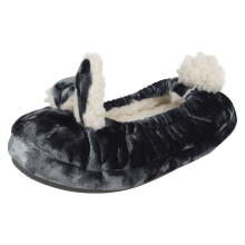 (UK 3 Child, Grey) Junior Girls Clarks Rabbit Design Slippers Pretty Toes - F Fit