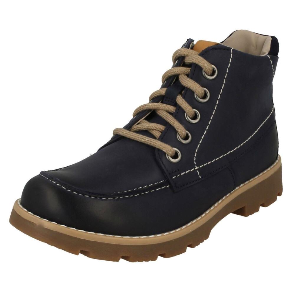 (UK 3.5 Child, Navy (Blue)) Boys Clarks Casual Boots Comet Moon - F Fit