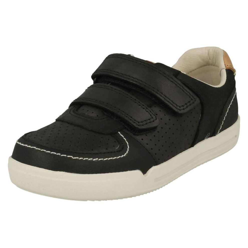 (UK 12.5 Child, Black) Boys Clarks Casual Shoes Mini Ezra - F Fit