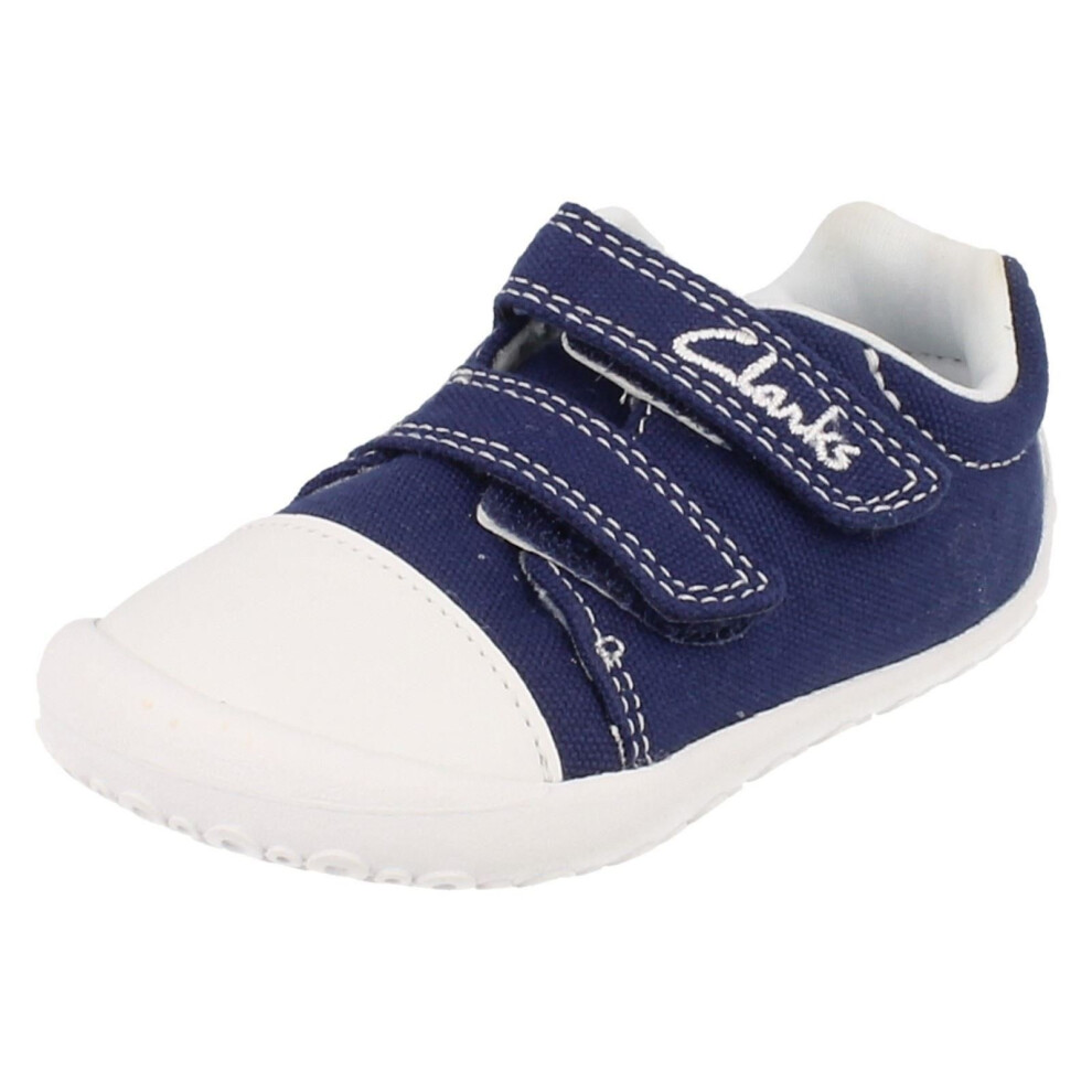 Boys Clarks Canvas Doodles Little Chap - Navy Canvas - UK Size 2G - EU Size 17.5 - US Size 2.5W