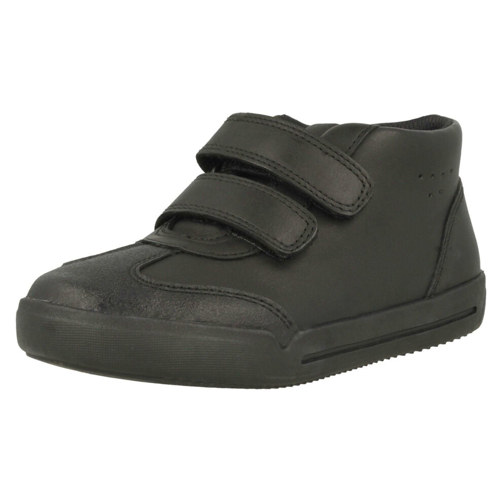 (UK 7 Infant, Black) Boys Clarks Hi Top School Shoes Mini Idol - F Fit