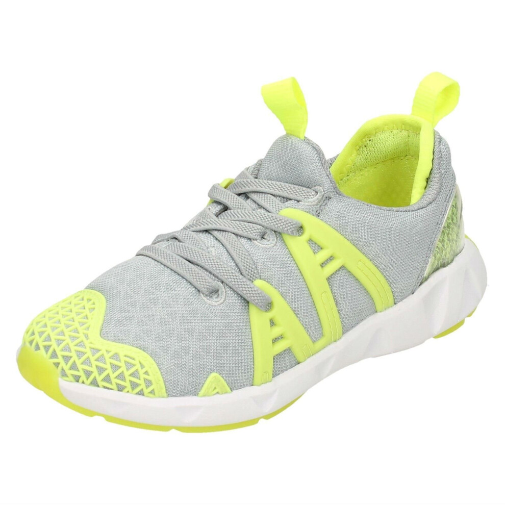 (UK 10 Child, Grey) Boys Gloforms By Clarks Trainers Luminous Run - G Fit