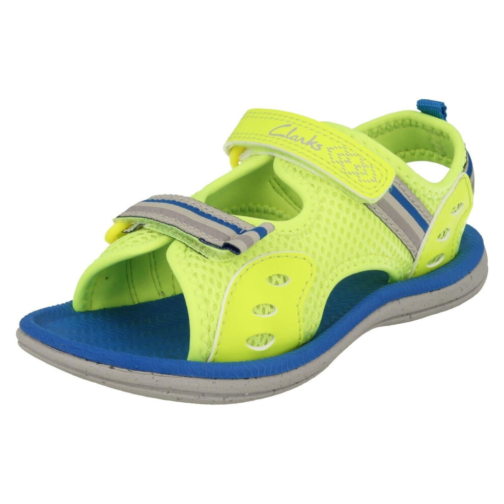 (UK 4.5 Infant, Yellow) Boys Clarks Casual Sandals Piranha Boy - F Fit