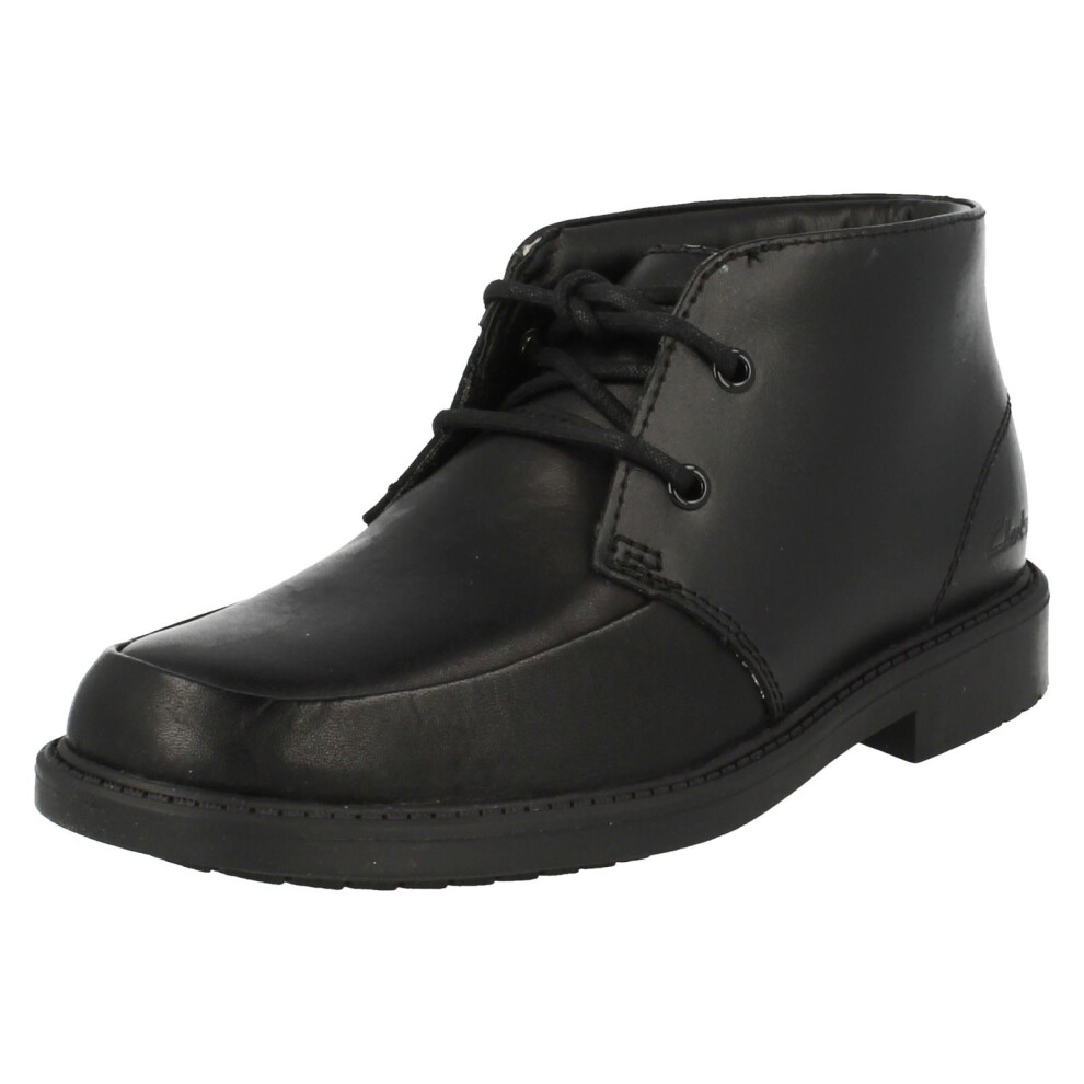 (UK 13 Child, Black) Boys Clarks Smart Boots Deon Top - F Fit