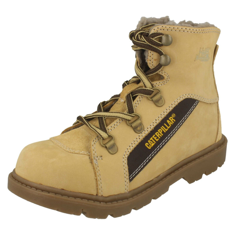 (UK 13 Child, Sand (Yellow)) Boys Caterpillar Ankle Boots Harris