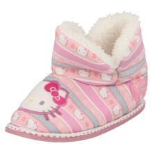 (UK 4 Child, Pink) Girls Character Hello Kitty Bootie Slippers