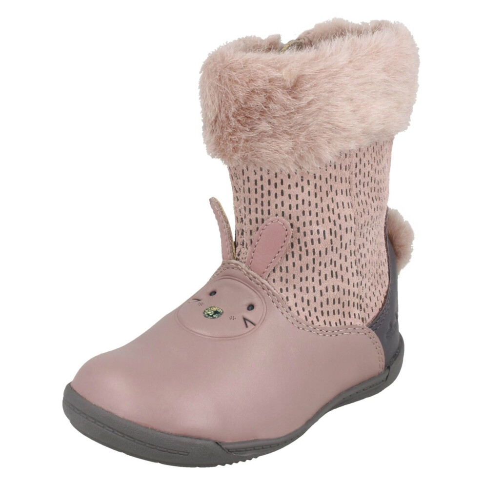 (UK 4 Infant, Dusty Pink (Pink)) Girls Clarks Casual Boots Iva Time - G Fit