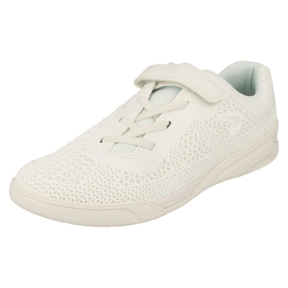 Boys Clarks Sports Trainers Award Blaze - White Combi Synthetic - UK Size 1.5F - EU Size 33.5 - US Size 2M