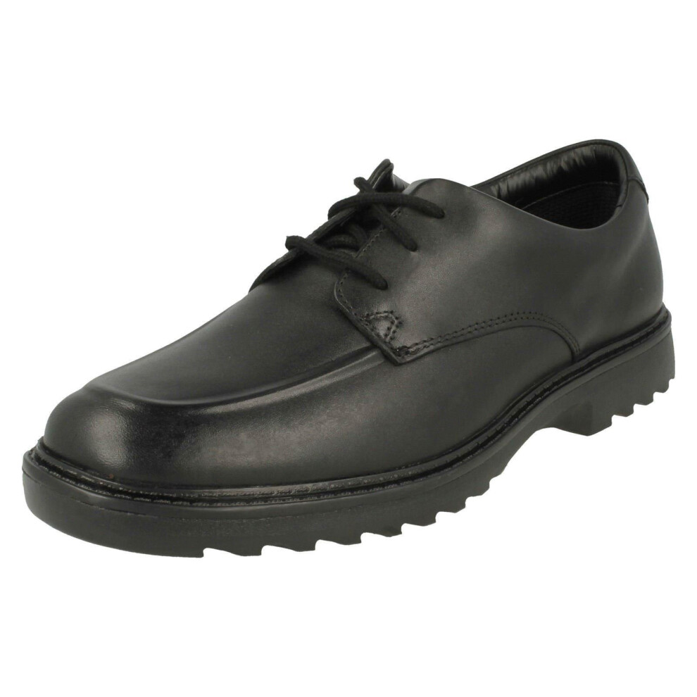 (UK 3.5 Child, Black) Boys Clarks Lace Up Formal Shoes Asher Grove - F Fit