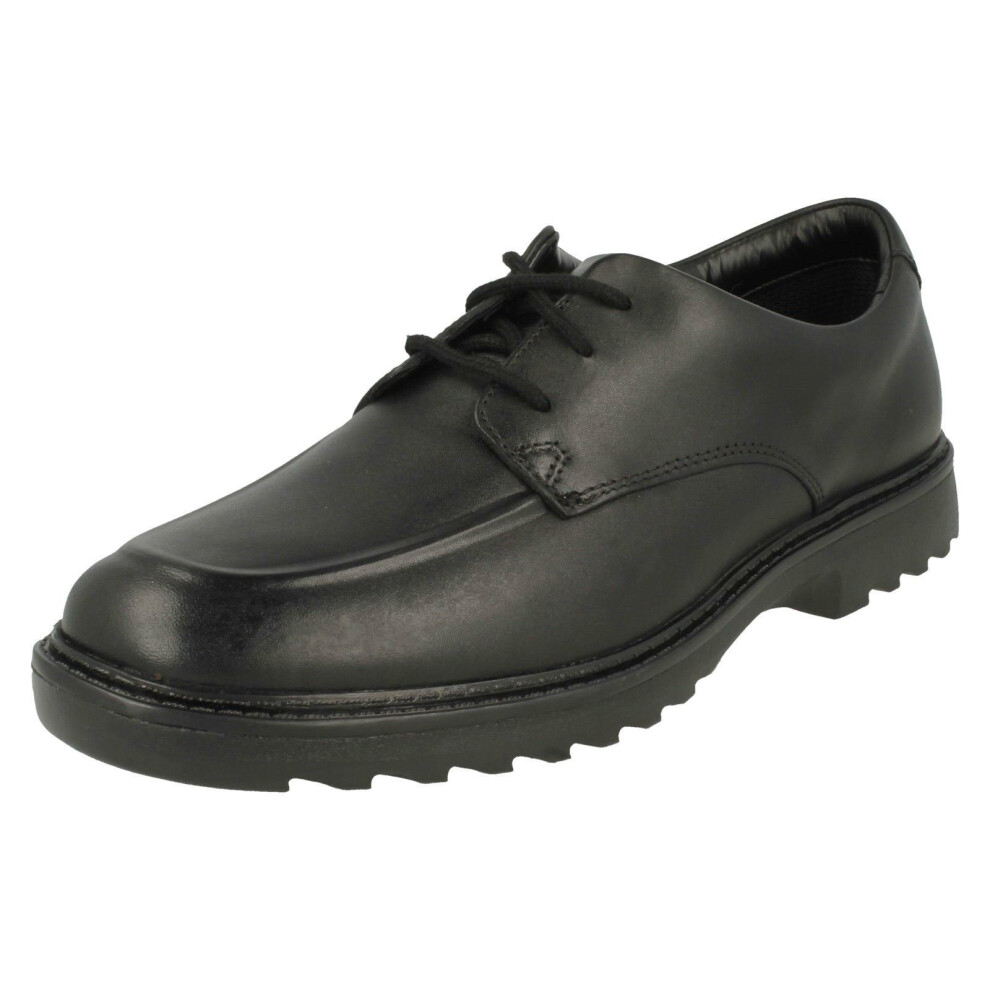 (UK 3 Child, Black) Boys Clarks Lace Up Formal Shoes Asher Grove - F Fit