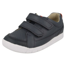 (UK 4 Infant, Navy (Blue)) Boys Clarks Casual Hook & Loop Fastening Shoes Emery Walk T - F Fit