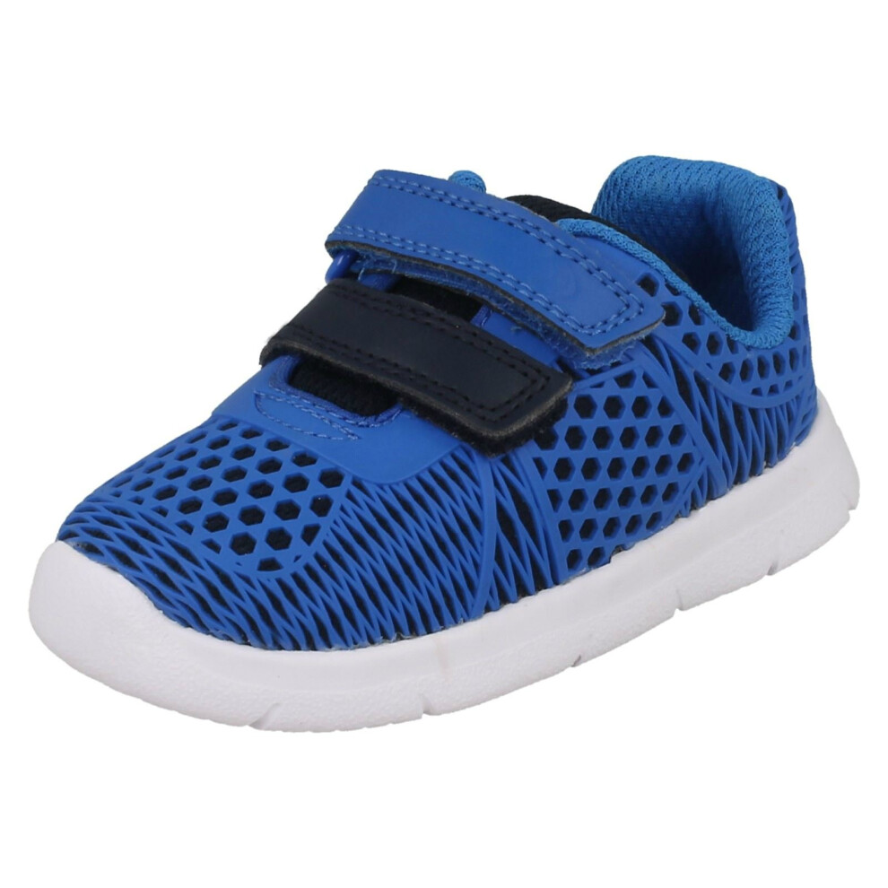 (UK 4 Infant, Blue) Boys Clarks Trainers Ath Lane - F Fit