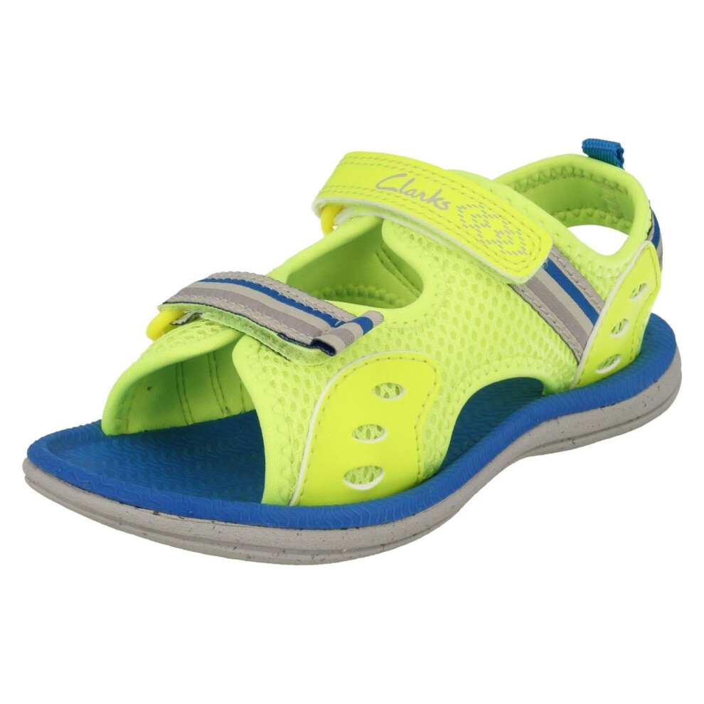 (UK 5 Infant, Yellow) Boys Clarks Casual Sandals Piranha Boy - F Fit