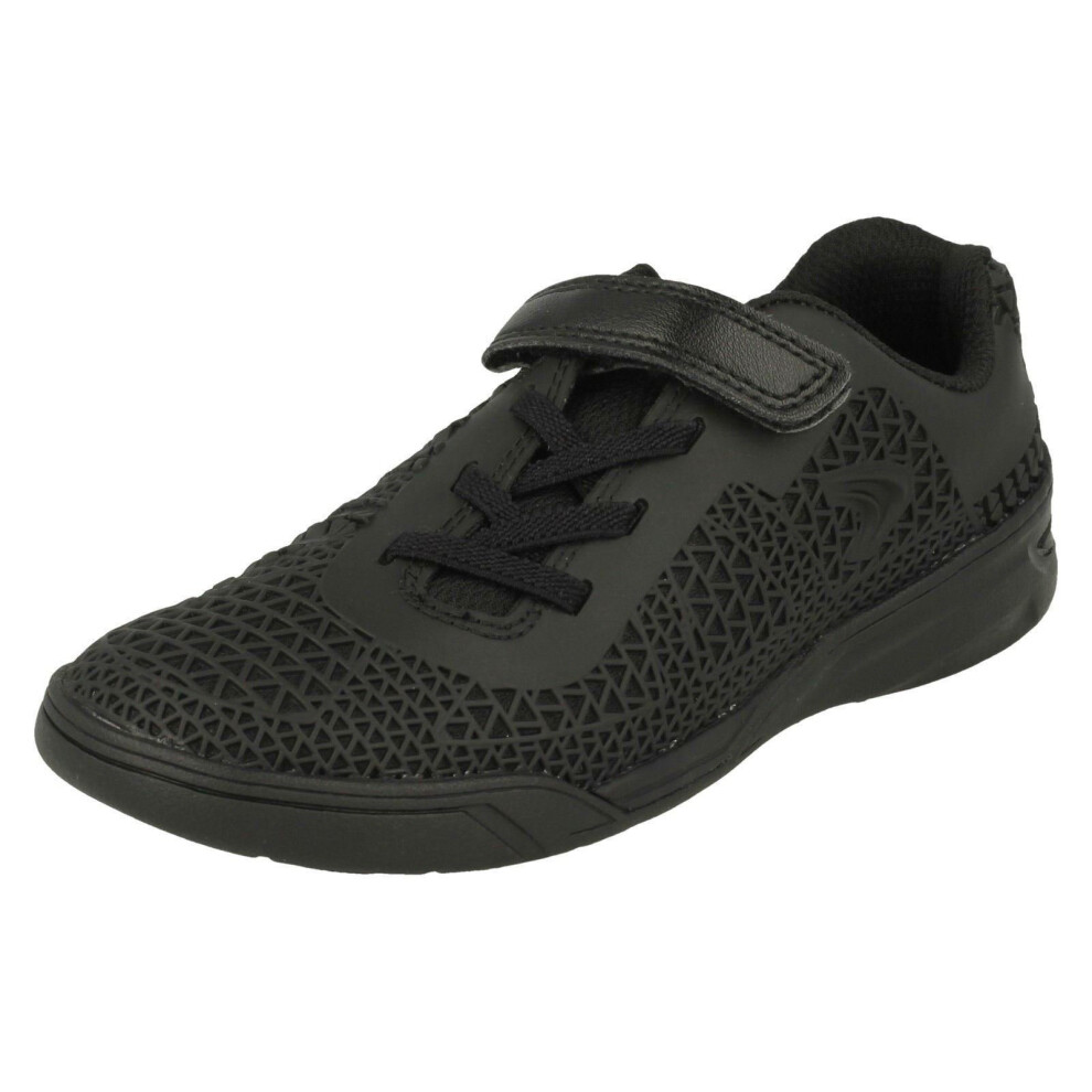 (UK 10.5 Child, Black) Boys Clarks Sports Trainers Award Blaze - F Fit