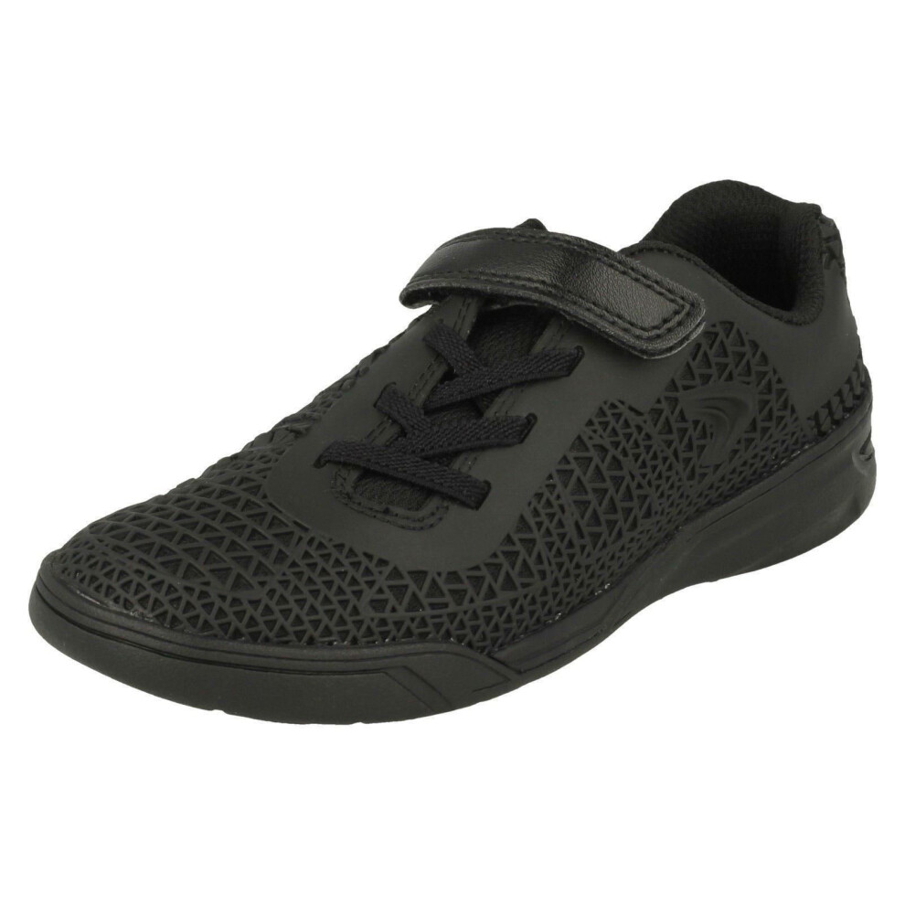 (UK 11.5 Child, Black) Boys Clarks Sports Trainers Award Blaze - F Fit