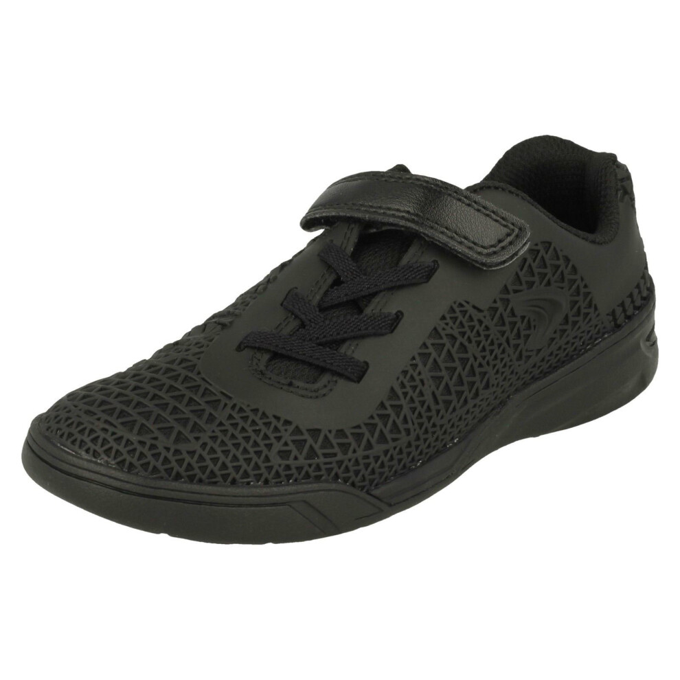 (UK 10 Child, Black) Boys Clarks Sports Trainers Award Blaze - F Fit