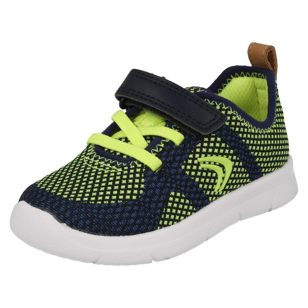 Clarks (Uk 5 Infant, Navy Combi (Blue)) Childrens Unisex Lightweight Trainers Ath Flux - F Fit Blue