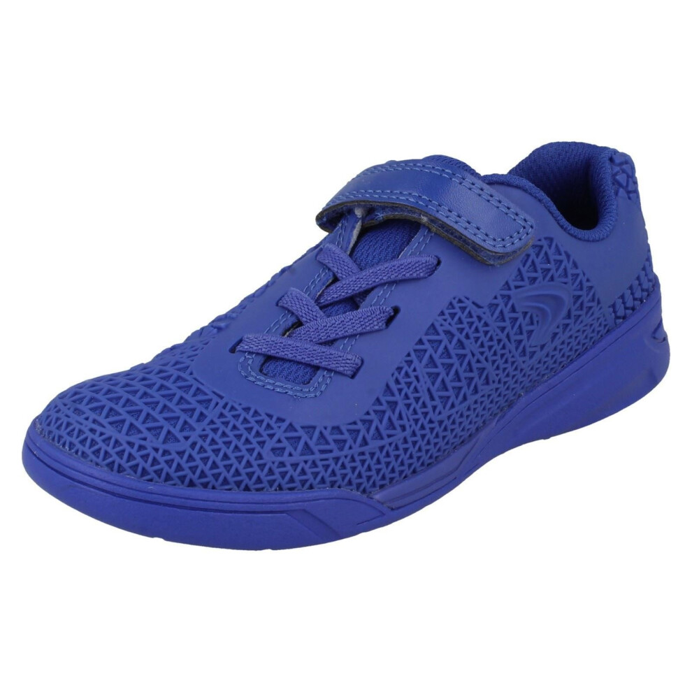 (UK 10 Child, Blue) Boys Clarks Sports Trainers Award Blaze 19 - G Fit