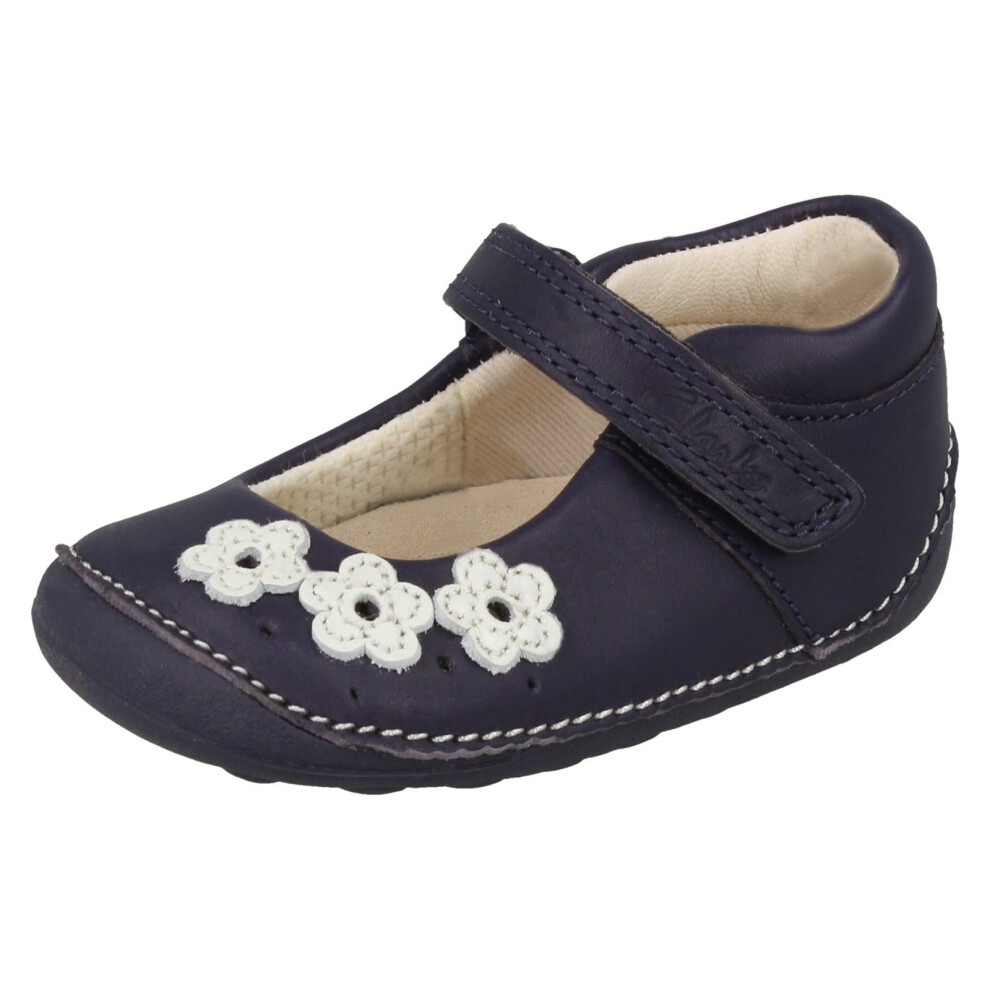 Girls Clarks First Shoes Little Darcy - Navy Leather - UK Size 2G - EU Size 17 - US Size 2.5W