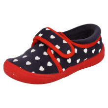 (UK 9 Child, Navy (Blue)) Girls Clarks Heart Print Slippers Cuba Elle - F Fit
