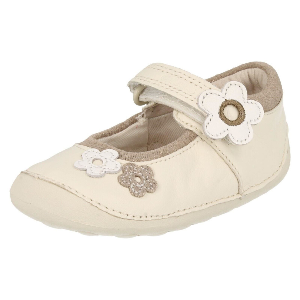 (UK 2, Cotton (White)) Clarks Girls Cruiser Shoe Little Candy - F Fit