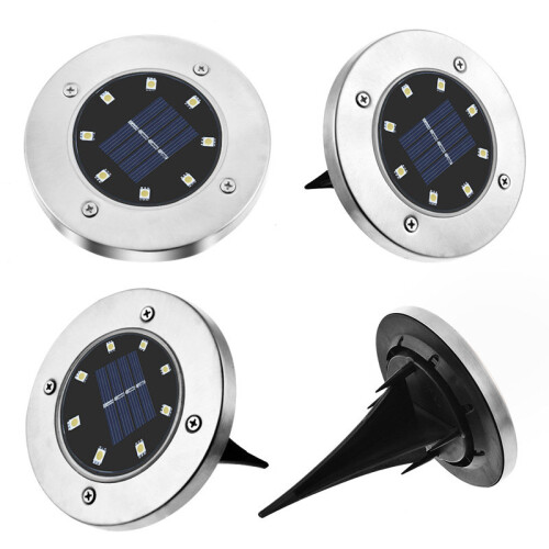 4Pcs 8 LED Solar Powered Ground Lights Outdoor lamp