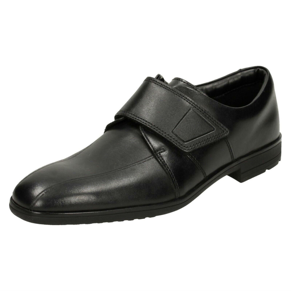 (UK 3 Child, Black) Boys Clarks Bootleg School Shoes Willis Time - G Fit