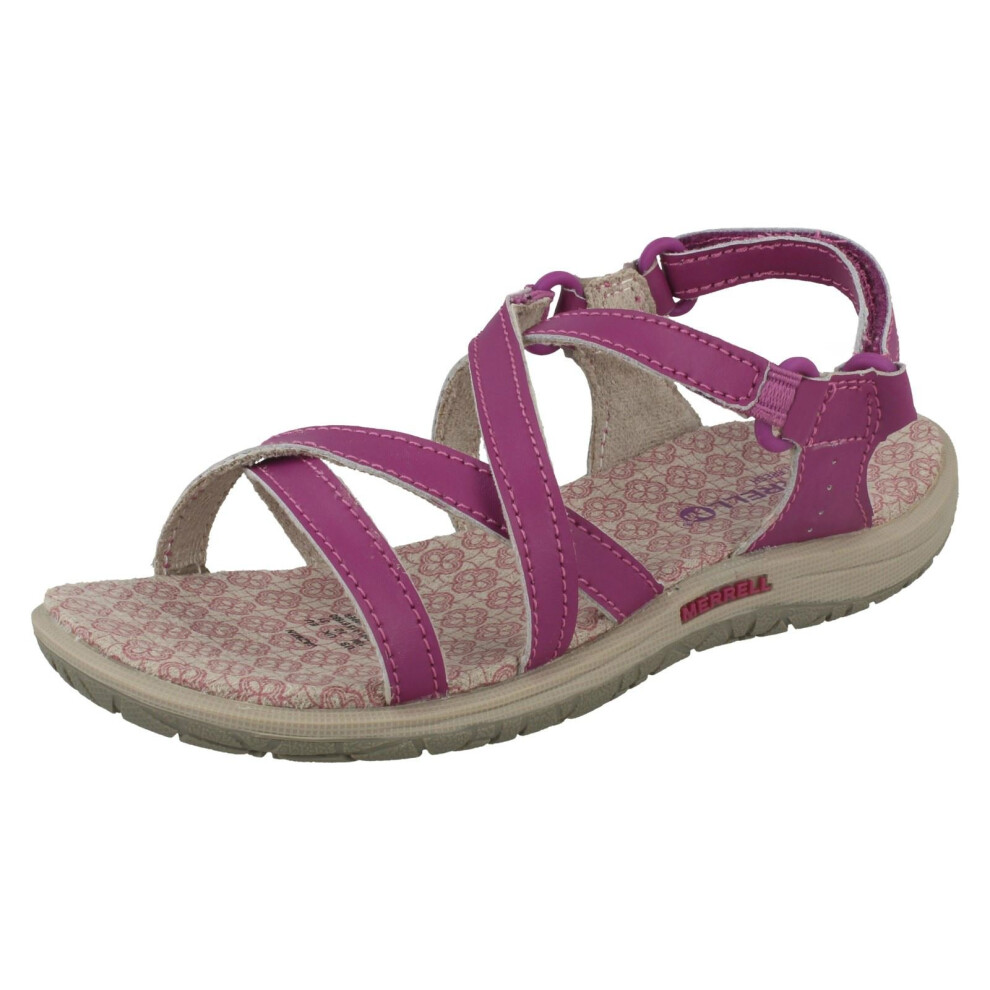 (UK 9 Child, Berry (Purple)) Girls Merrell Casual Sandals Jazmin